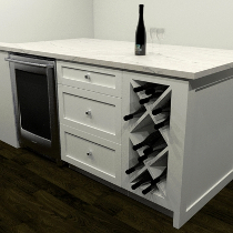 white compact wine bar cabinet design